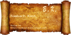 Bambach Kont névjegykártya